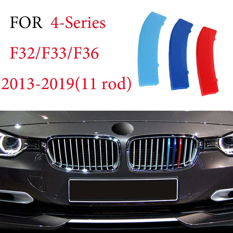 3Pcs Front Grille Trim Strips For BMW Series 1 2 3 4 5 6 7 8 X1 X2 X3 X4 X5 X6 X7 Z4 E46 E90 F30 E60 E81 F20 F45 F36 F10 F48 F25