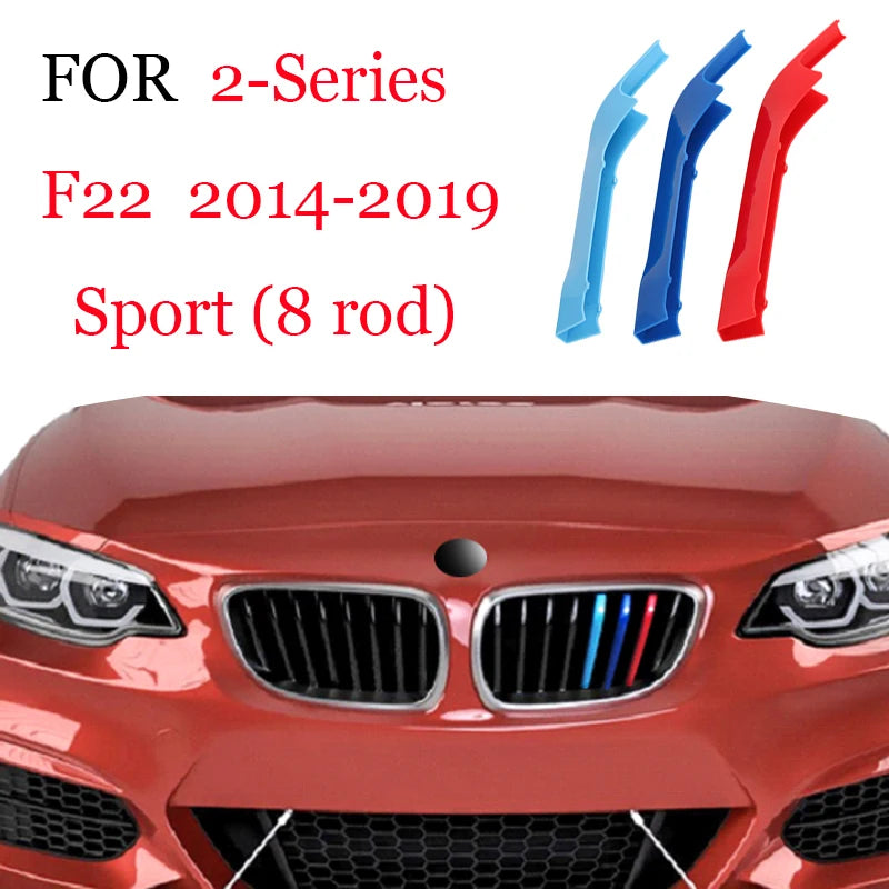 3Pcs Front Grille Trim Strips For BMW Series 1 2 3 4 5 6 7 8 X1 X2 X3 X4 X5 X6 X7 Z4 E46 E90 F30 E60 E81 F20 F45 F36 F10 F48 F25