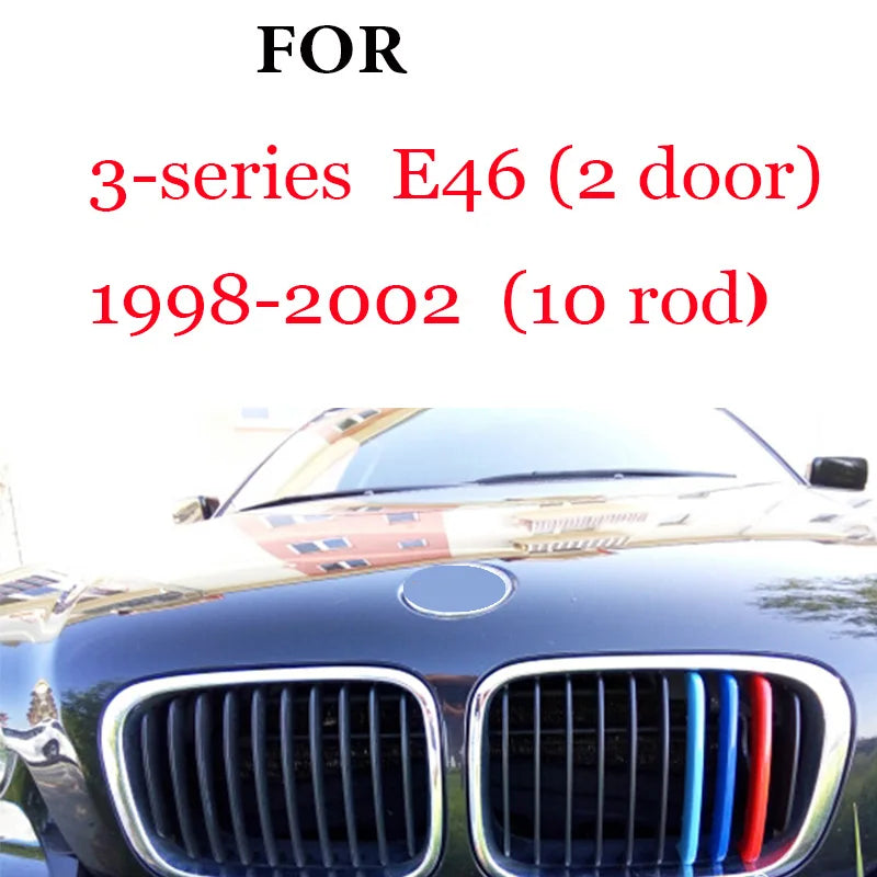 3Pcs Front Grille Trim Strips For BMW Series 1 2 3 4 5 6 7 8 X1 X2 X3 X4 X5 X6 X7 Z4 E46 E90 F30 E60 E81 F20 F45 F36 F10 F48 F25