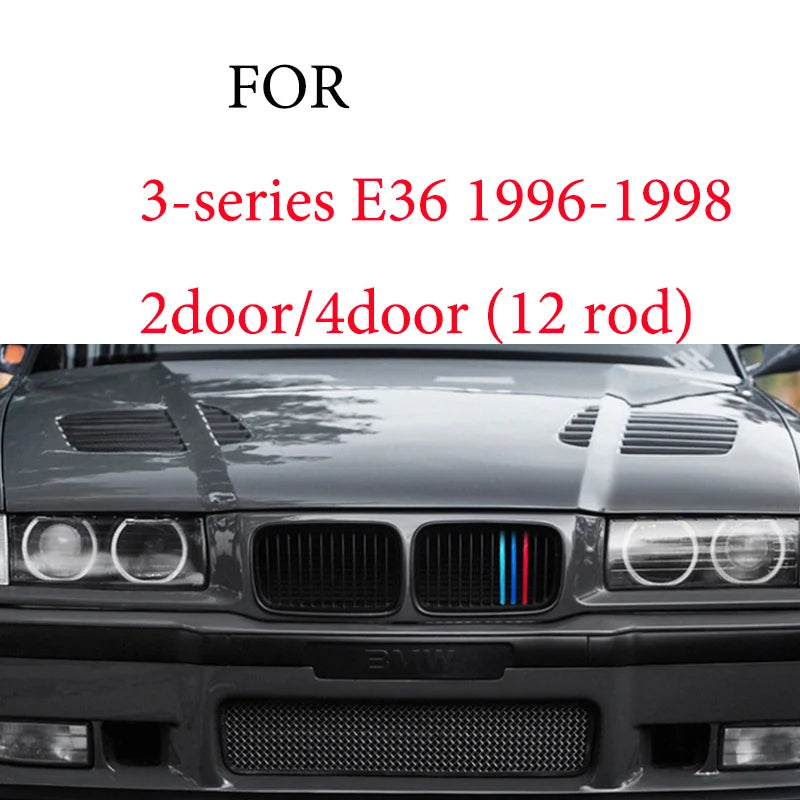 3Pcs Front Grille Trim Strips For BMW Series 1 2 3 4 5 6 7 8 X1 X2 X3 X4 X5 X6 X7 Z4 E46 E90 F30 E60 E81 F20 F45 F36 F10 F48 F25