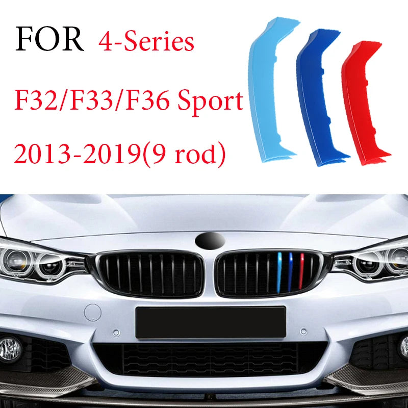 3Pcs Front Grille Trim Strips For BMW Series 1 2 3 4 5 6 7 8 X1 X2 X3 X4 X5 X6 X7 Z4 E46 E90 F30 E60 E81 F20 F45 F36 F10 F48 F25