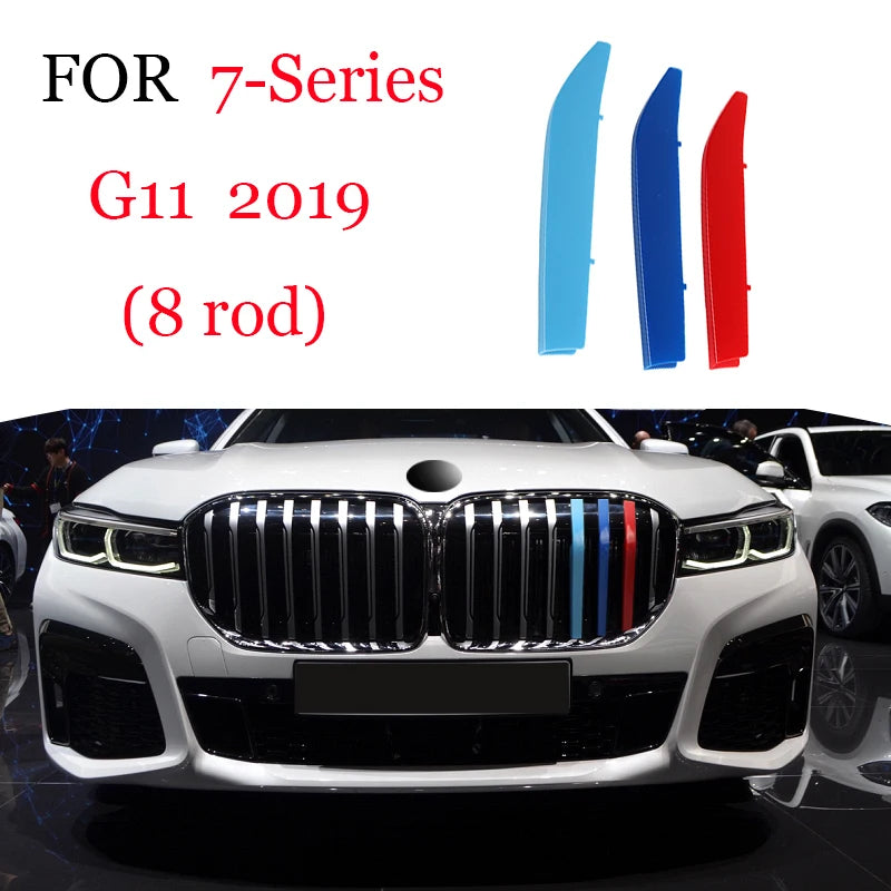 3Pcs Front Grille Trim Strips For BMW Series 1 2 3 4 5 6 7 8 X1 X2 X3 X4 X5 X6 X7 Z4 E46 E90 F30 E60 E81 F20 F45 F36 F10 F48 F25