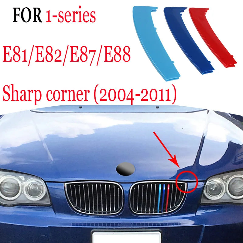 3Pcs Front Grille Trim Strips For BMW Series 1 2 3 4 5 6 7 8 X1 X2 X3 X4 X5 X6 X7 Z4 E46 E90 F30 E60 E81 F20 F45 F36 F10 F48 F25