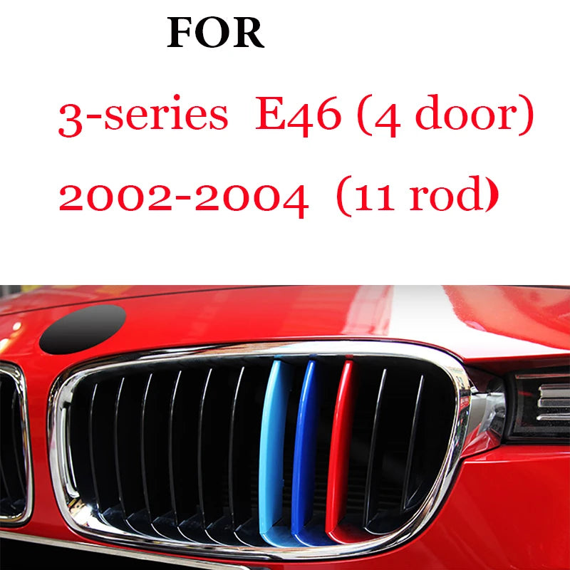 3Pcs Front Grille Trim Strips For BMW Series 1 2 3 4 5 6 7 8 X1 X2 X3 X4 X5 X6 X7 Z4 E46 E90 F30 E60 E81 F20 F45 F36 F10 F48 F25