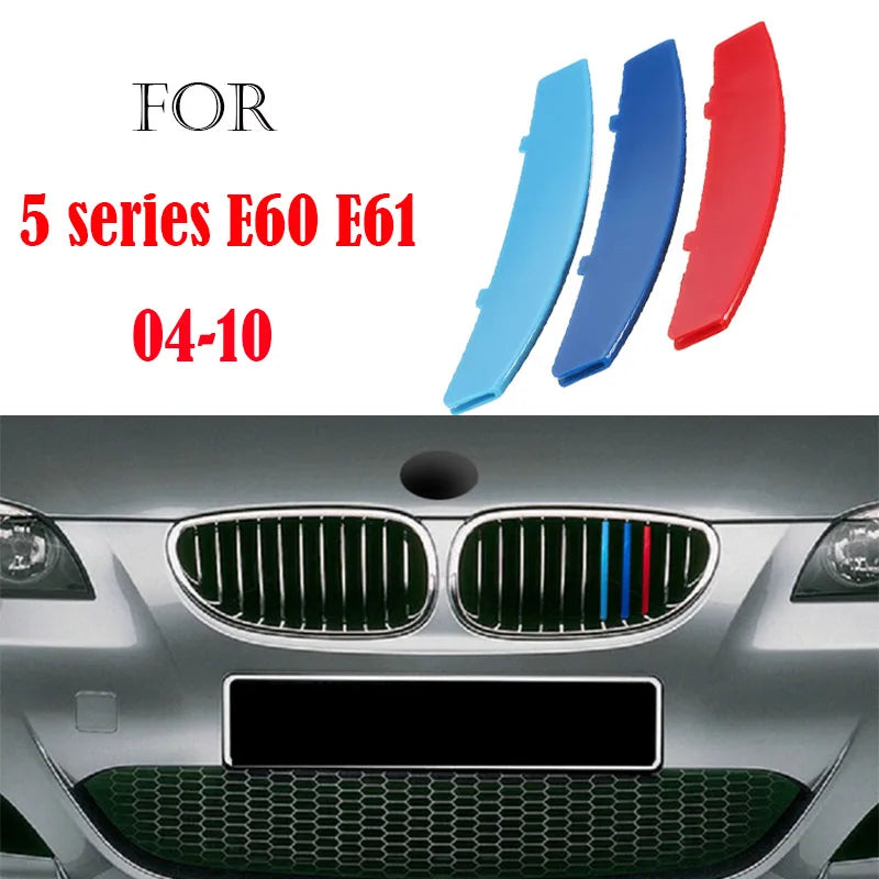 3Pcs Front Grille Trim Strips For BMW Series 1 2 3 4 5 6 7 8 X1 X2 X3 X4 X5 X6 X7 Z4 E46 E90 F30 E60 E81 F20 F45 F36 F10 F48 F25