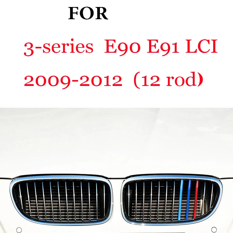 3Pcs Front Grille Trim Strips For BMW Series 1 2 3 4 5 6 7 8 X1 X2 X3 X4 X5 X6 X7 Z4 E46 E90 F30 E60 E81 F20 F45 F36 F10 F48 F25